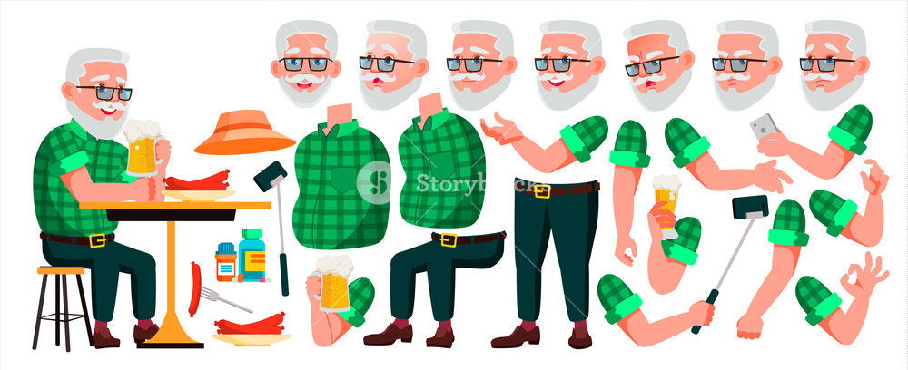 1000x408 Old Man Vector Senior Person Portrait Elderly People Aged