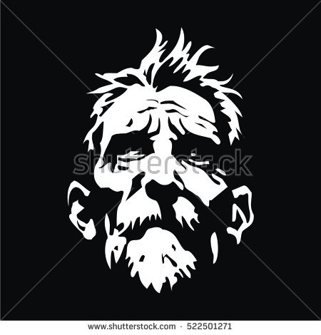 450x470 Old Man With Beard Silhouette