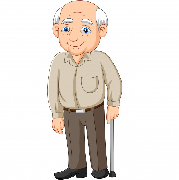 626x629 Cartoon Senior Elderly Old Man Vector Premium Download