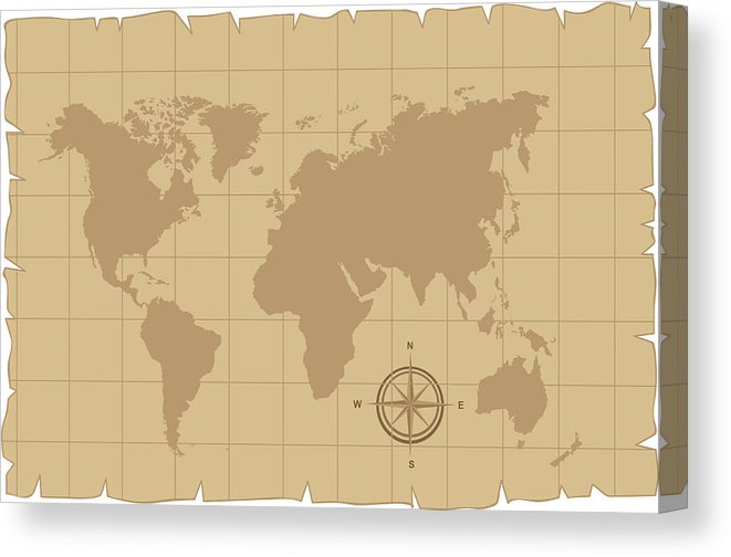 Old Map Vector Canvas Print Canvas Art 661x504 Old Map Vector Canvas Print Canvas Art