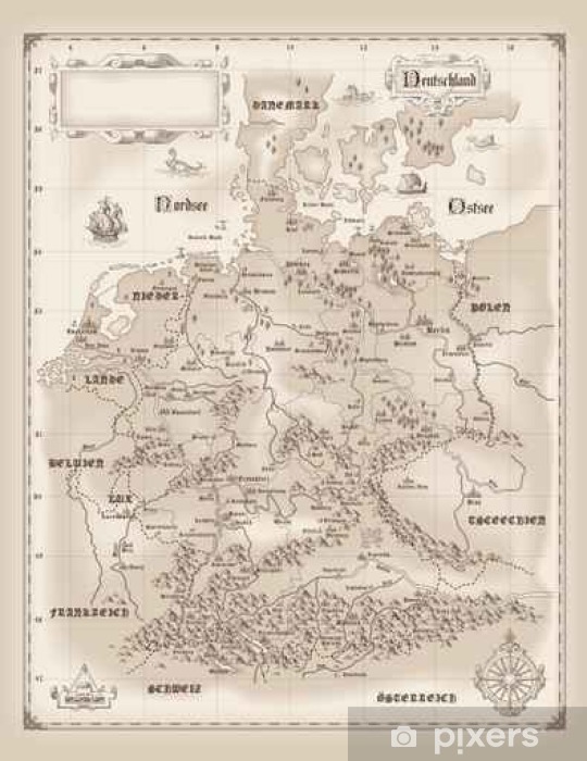 Old Map Vector Sticker 540x700 Old Map Vector Sticker