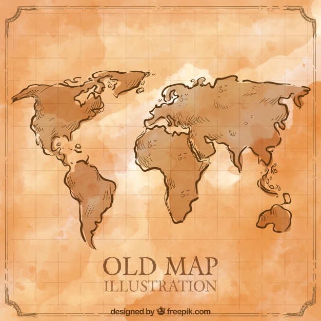 Old Hand Drawn World Map Vector Free Download 626x626 Old Hand Drawn World Map Vector Free Download