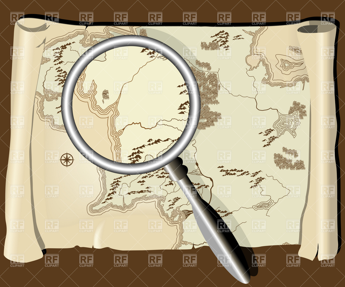 Old Map Scroll With Magnifier Vector Image Of Travel Good 1200x996 Old Map Scroll With Magnifier Vector Image Of Travel Good