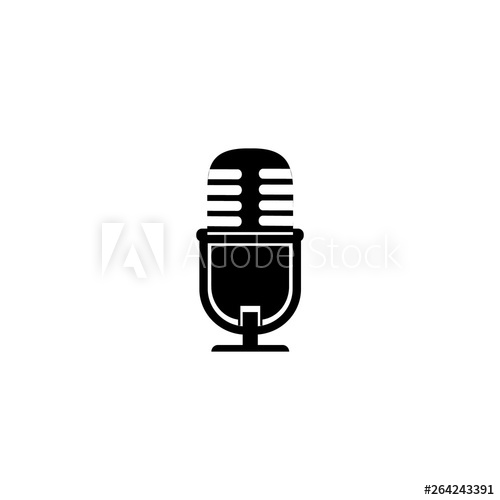 500x500 Old Mic Vector Line Icon