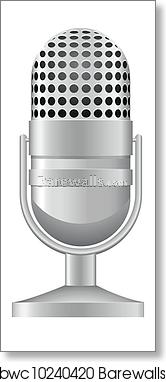 166x382 Old Microphone Vector Illustration Art Print Barewalls Posters