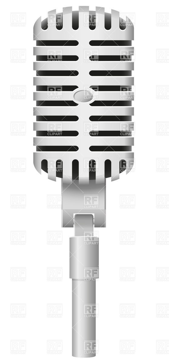557x1200 Classical Metal Retro Styled Old Microphone Vector Image