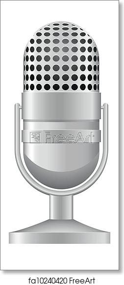 253x581 Free Art Print Of Old Microphone Vector Illustration Old