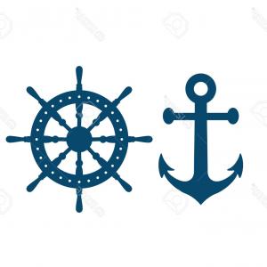 300x300 Photostock Vector Old School Us Navy Design Skull With An Anchor