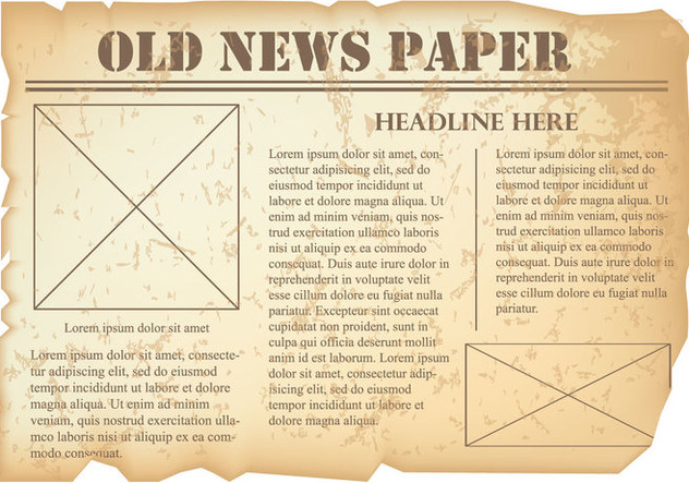 Old Newspaper Vector At Vectorified.com | Collection Of Old Newspaper ...