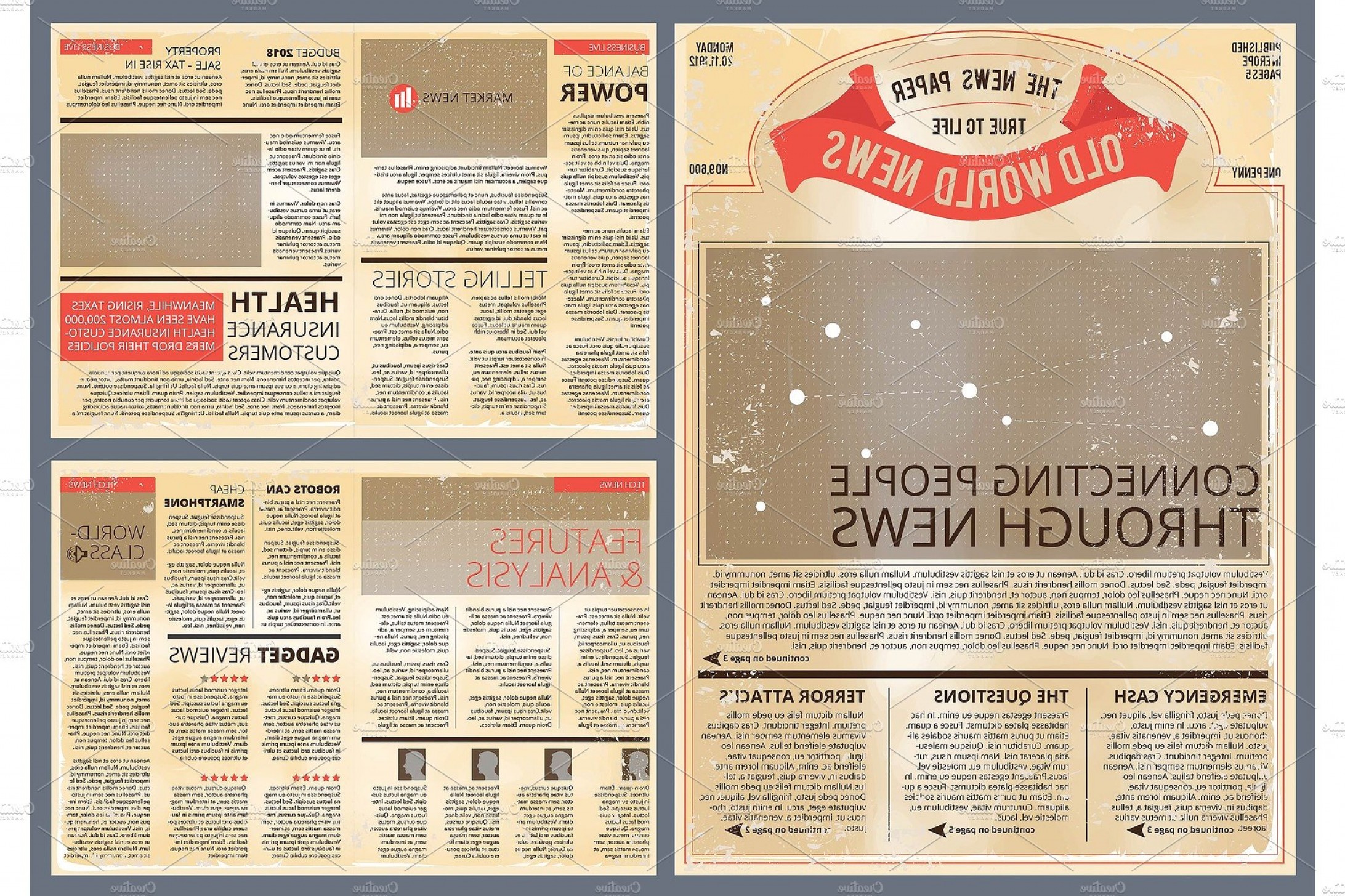 2184x1455 Vector Design Template Of Vintage Newspaper Soidergi