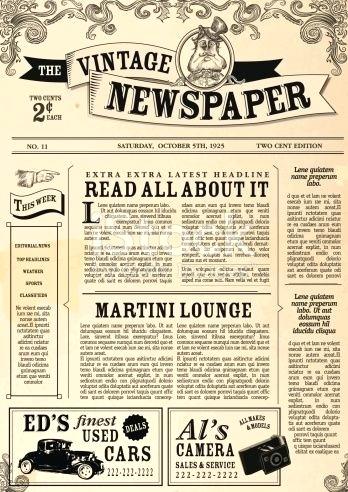 Old Newspaper Vector at Vectorified.com | Collection of Old Newspaper ...