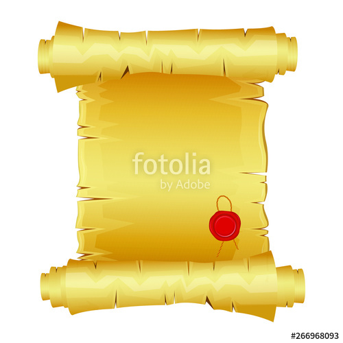 500x500 Old Parchment With Red Wax Seal Vector Design Illustration