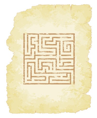 368x450 Faded Maze On Old Parchment Vector Illustration Royalty Free