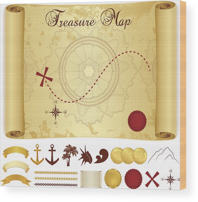 655x668 Treasure Map On Old, Vintage, Antique Paper