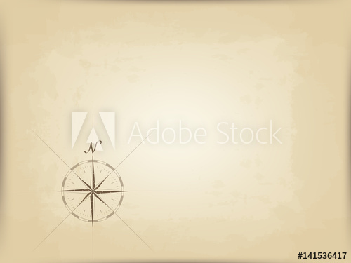 500x375 Old Map On Parchment Vector Drawing Compass With The Edge