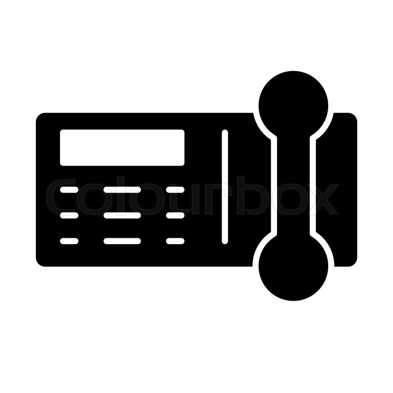 800x800 Retro Telephone Solid Icon Old Phone Stock Vector Colourbox