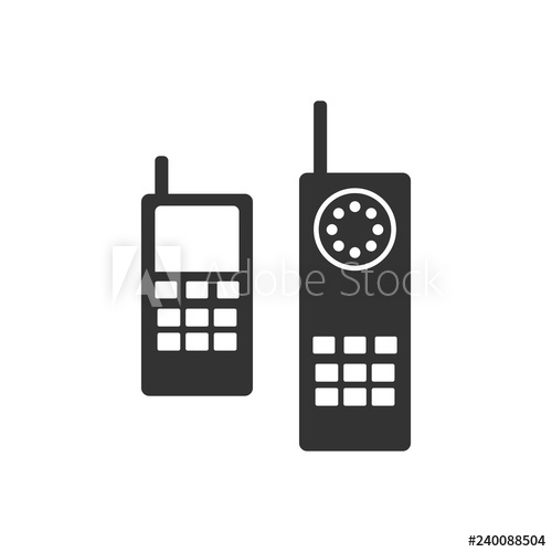 500x500 Old Phone Vector Icon On White Background Old Phone Modern Icon