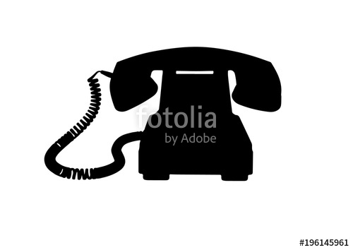 500x354 Silhouette Of An Old Phone Vector Stock Image And Royalty Free