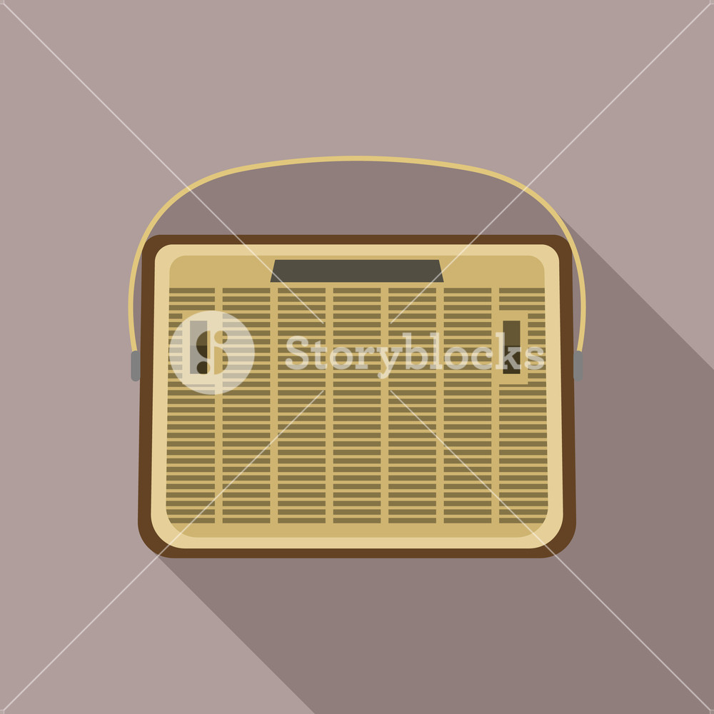 1000x1000 Old Fashion Radio Icon Flat Illustration Of Old Fashion Radio