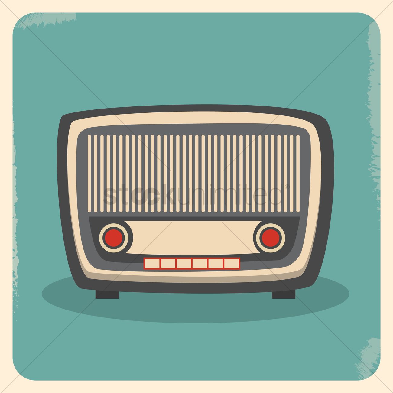 1300x1300 Old Radio Vector Image