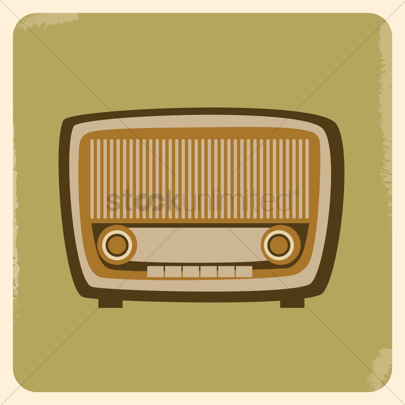1300x1300 Old Radio Vector Image