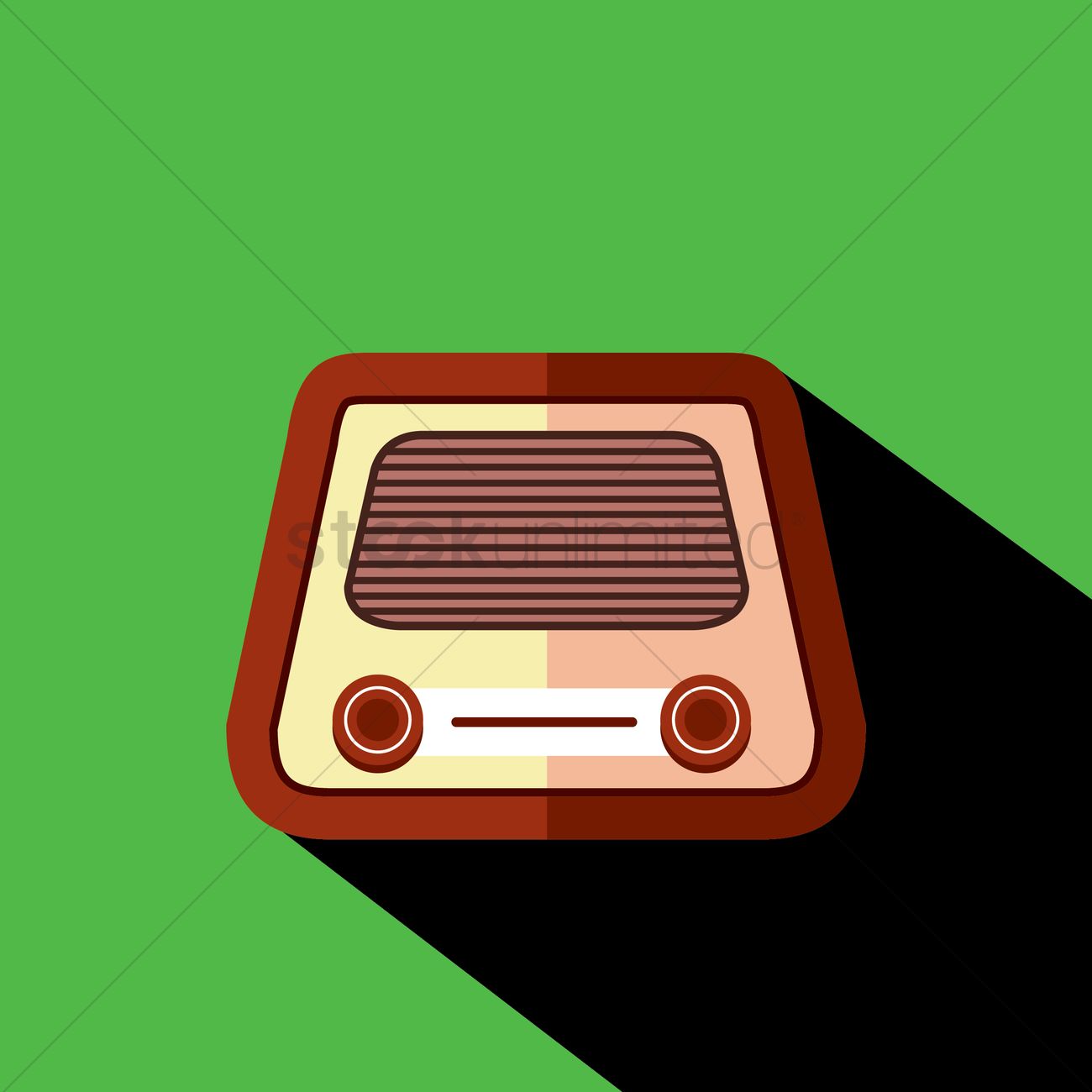 1300x1300 Old Radio Vector Image