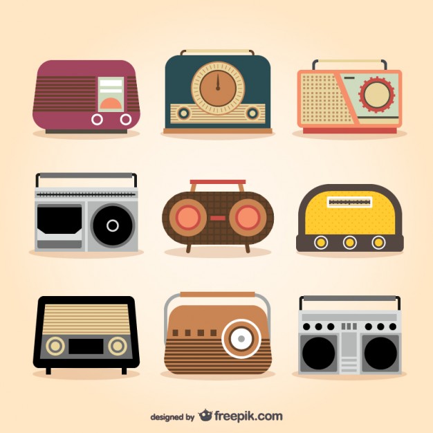 626x626 Retro Radio Sets Free Vector Free Vectors Ui Download