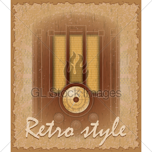 500x500 Retro Style Poster Old Radio Vector Illustration Gl Stock Images