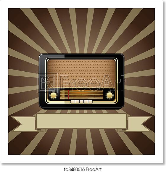 561x581 Free Art Print Of Vector Old Radio Vector Retro Background