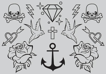 352x247 Old School Tattoo Vectors Free Vector Download Cannypic