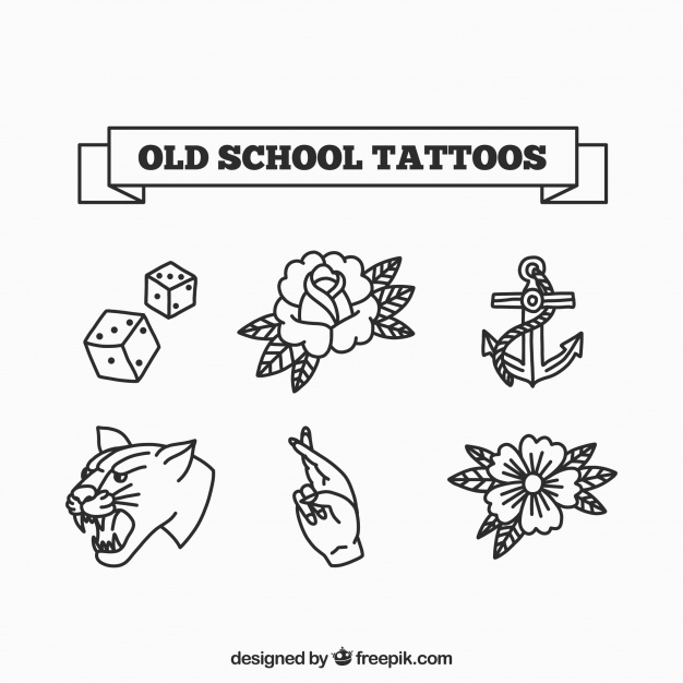 626x626 Old School Tattoo Collection Vector Free Download