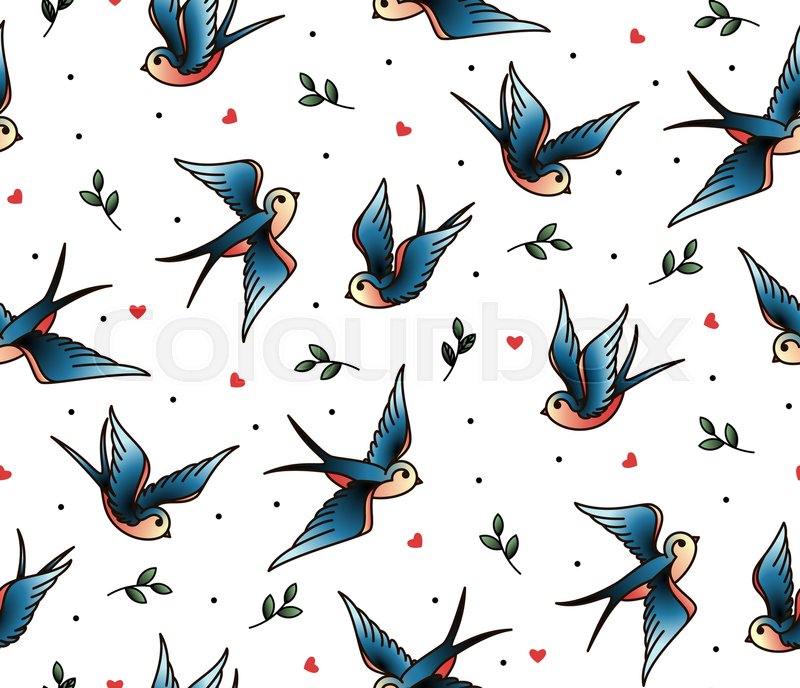 800x688 Old School Tattoo Vector Seamless Stock Vector Colourbox