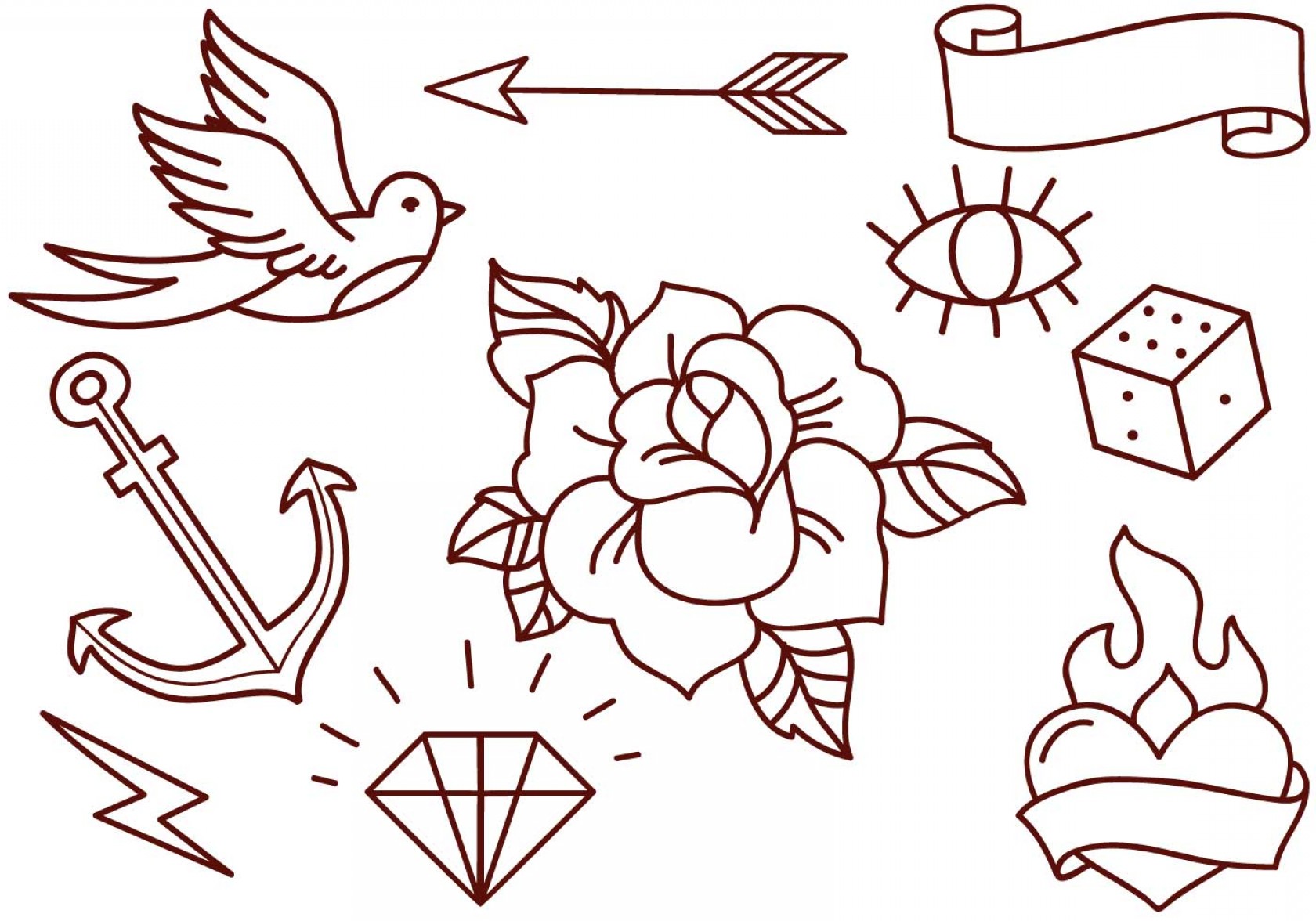 Old School Tattoo Vector at Vectorified.com | Collection of Old School ...