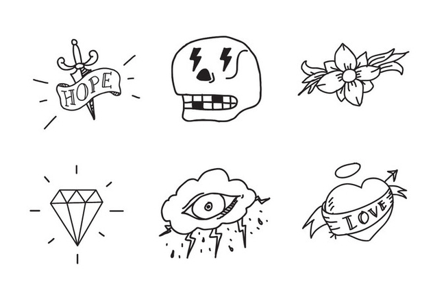 632x443 Old School Tattoo Vector Free Vector Download Cannypic