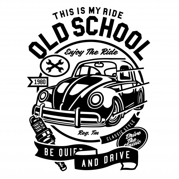 626x626 Old School Ride Vector Premium Download