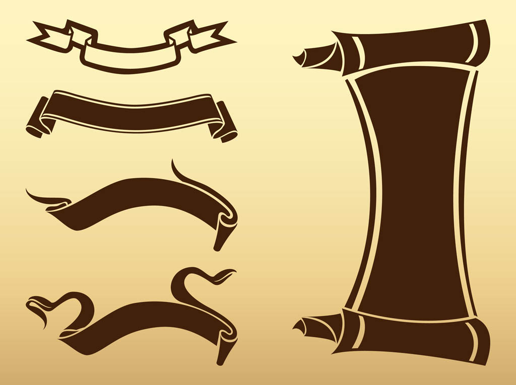 Old Ribbons And Scrolls Vector Art Graphics 1024x765 Old Ribbons And Scrolls Vector Art Graphics