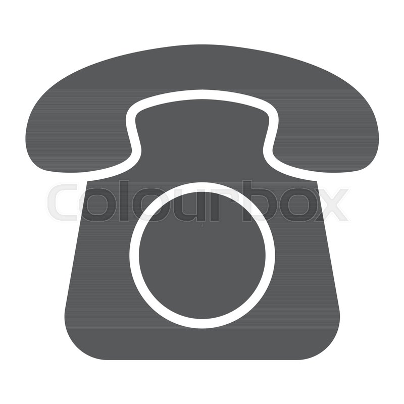 800x800 Old Phone Glyph Icon, Contact Us And Stock Vector Colourbox