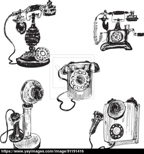 480x512 Old Vintage Telephone Vector