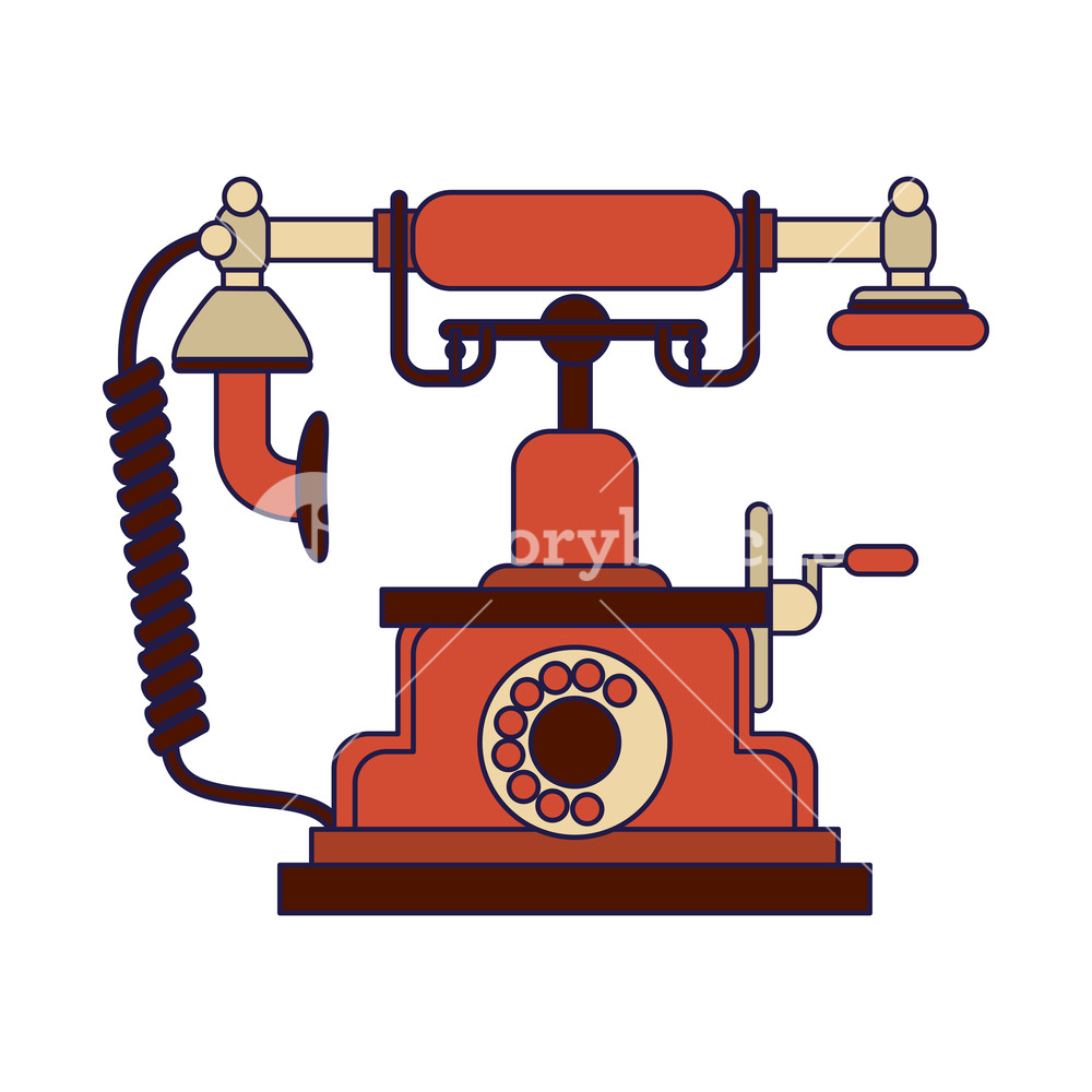 1000x1000 Old Vintage Telephone Vector Illustration Graphic Design Royalty