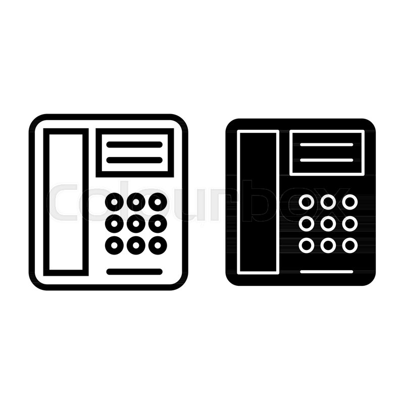 800x800 Phone Line And Glyph Icon Telephone Stock Vector Colourbox