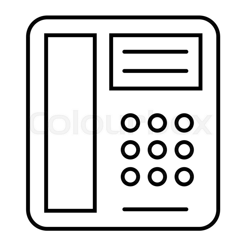 800x800 Phone Thin Line Icon Telephone Vector Stock Vector Colourbox