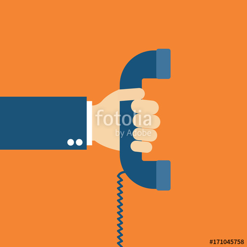 500x500 Hand Holding Telephone Old Telephone Vector Stock Stock Image