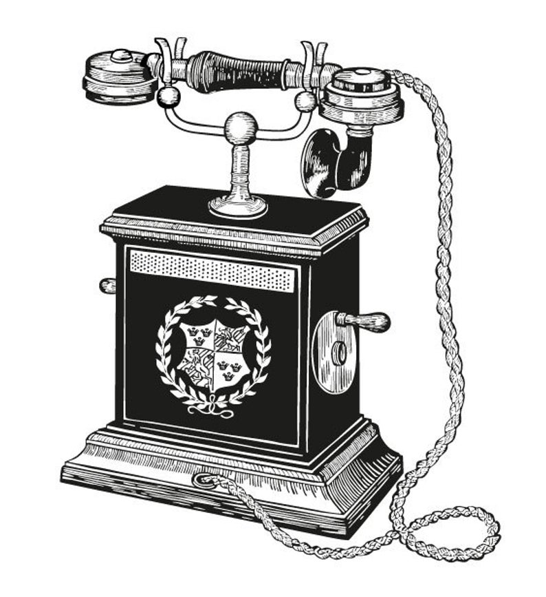 794x867 Illustration Old Vintage Telephone Vector Graphics Digital Etsy