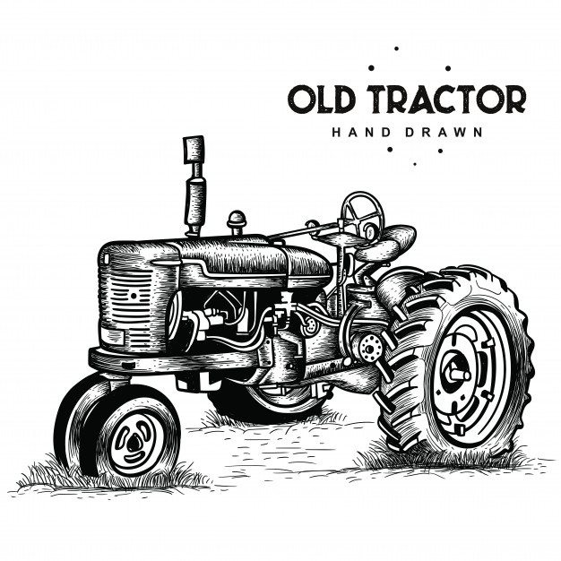 626x626 Old Rusty Tractor Vector Premium Download