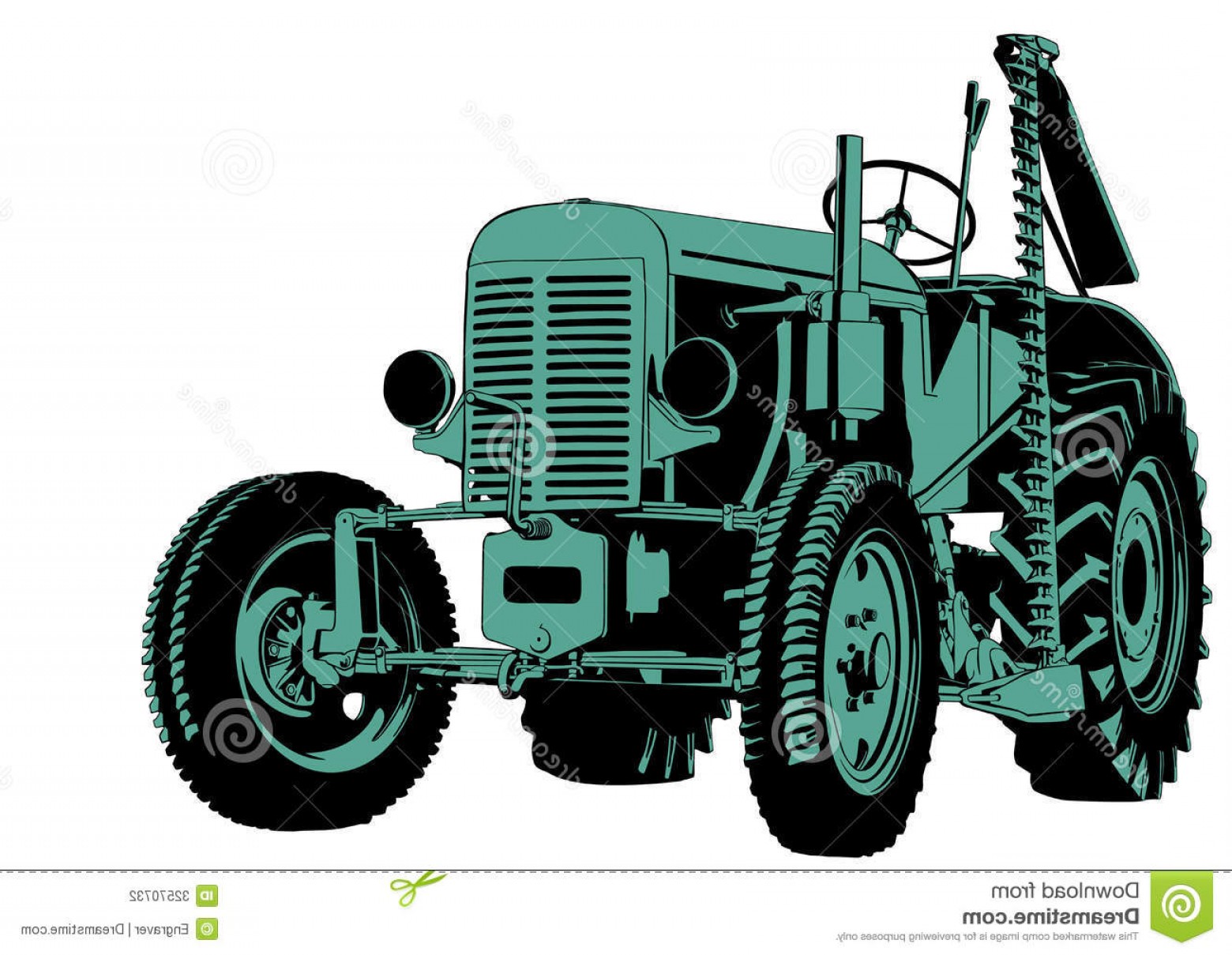 1560x1209 Stock Illustration Old Tractor Hand Drawing Red Classic Not Real