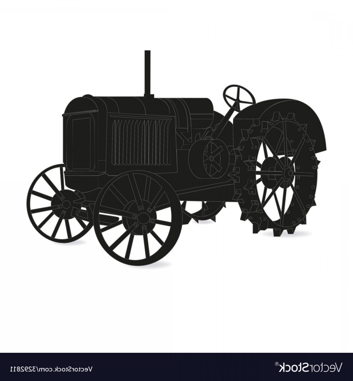 1200x1296 The Silhouette Of The Old Tractor Vector Wallkeeper