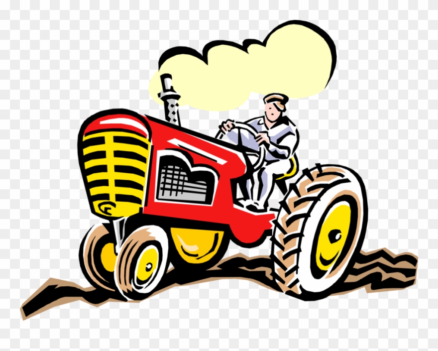 880x705 Vector Illustration Of Farmer Riding Farm Equipment