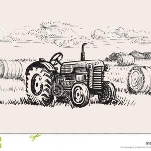 300x300 Cartoon Or Comic Style Of Old Vintage Tractor Vector Hoodamathrun