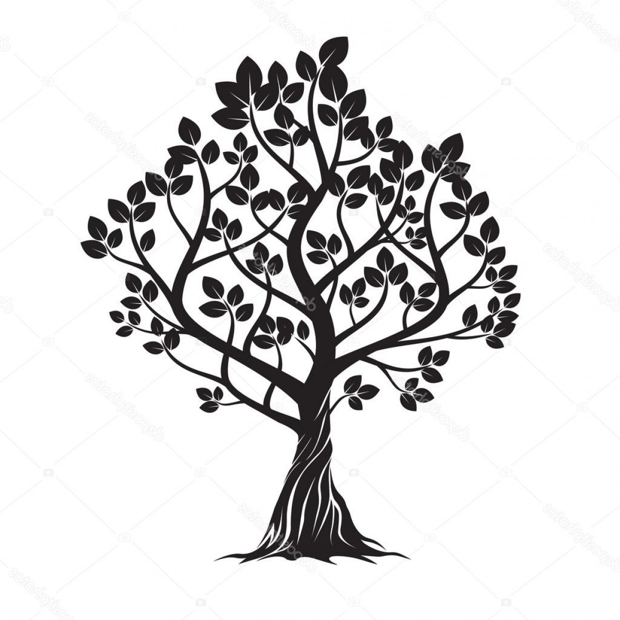 1228x1228 Black Tree Vector Graphic Hoodamathrun