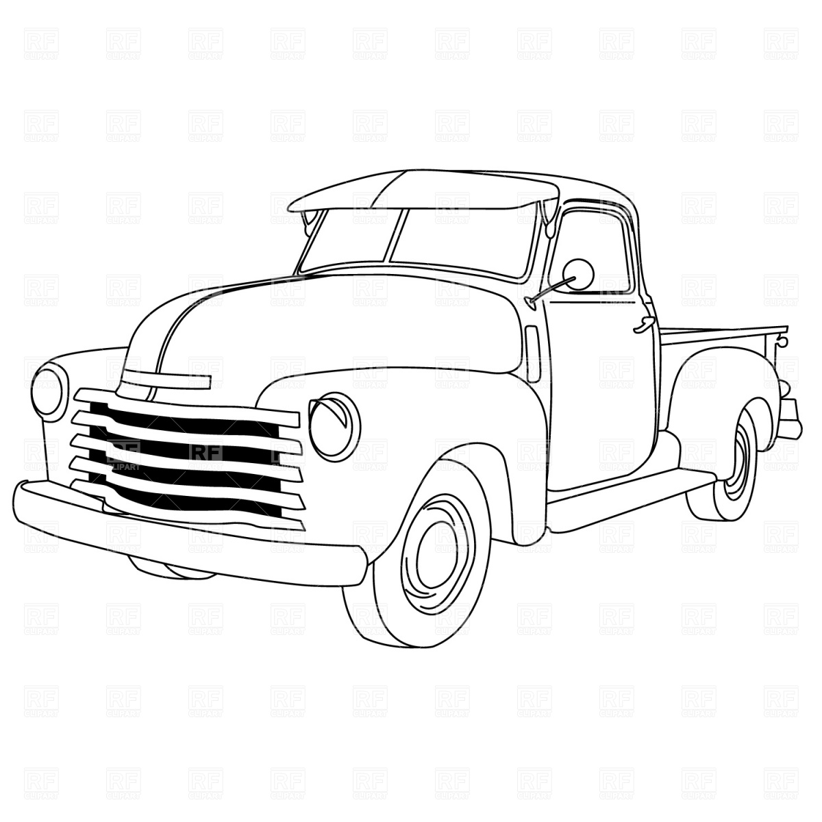 1200x1200 Old American Pick Up Truck Vector Image Of Transportation Prague